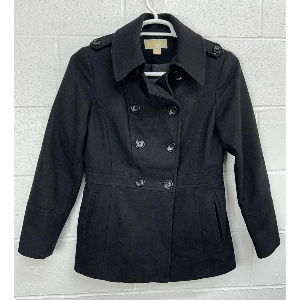 Michael Kors Women's Wool‎ Double Button Pea Coat WPL 7888 / Size Small